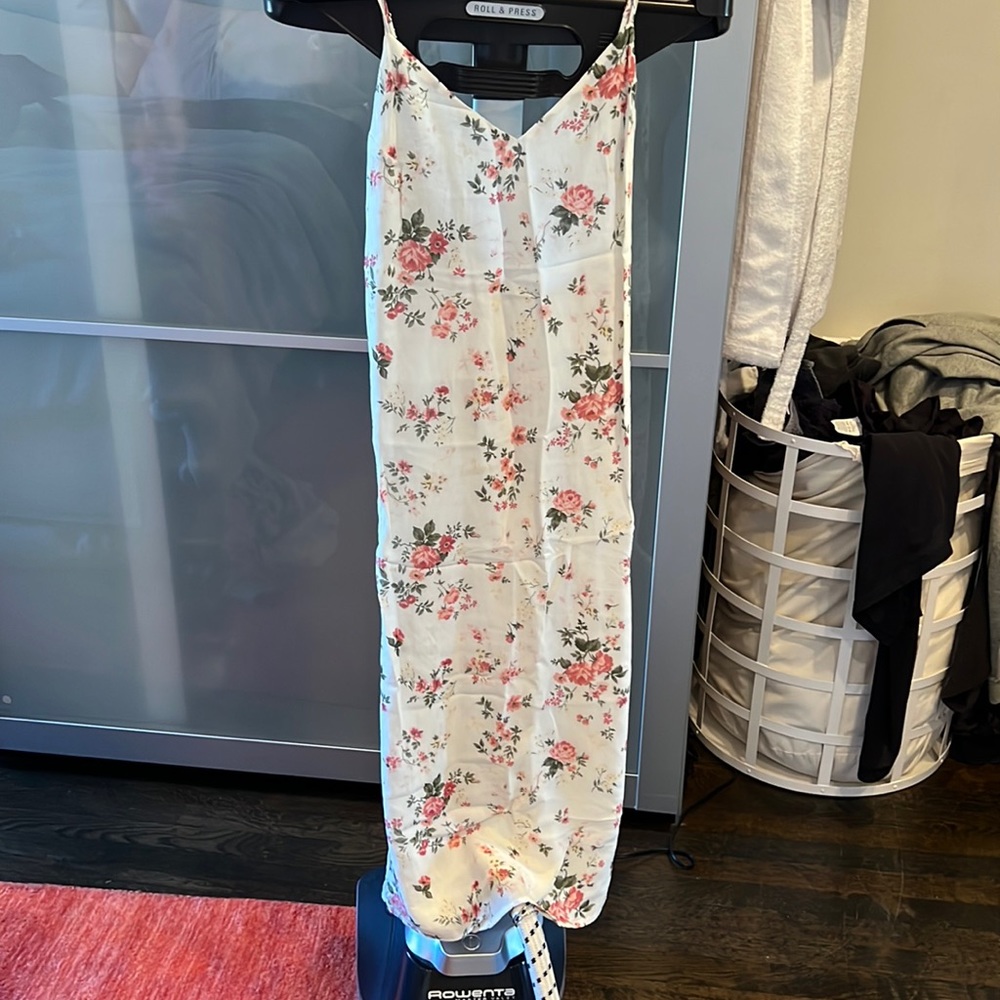 Floral tie back Reformation slip dress